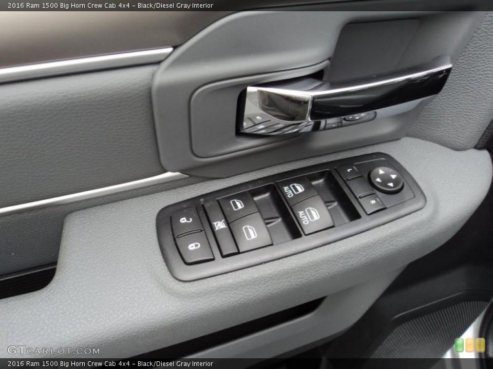 Black/Diesel Gray Interior Controls for the 2016 Ram 1500 Big Horn Crew Cab 4x4 #107027262
