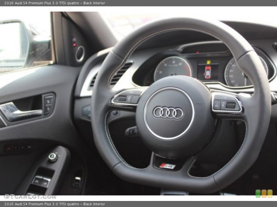 Black Interior Steering Wheel for the 2016 Audi S4 Premium Plus 3.0 TFSI quattro #107032092