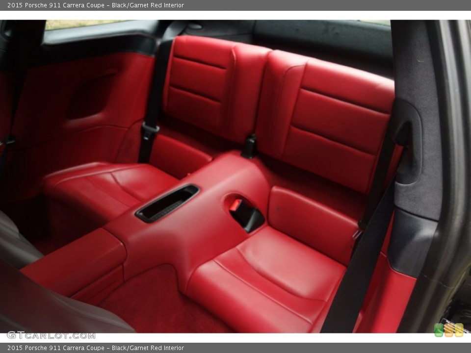 Black/Garnet Red Interior Rear Seat for the 2015 Porsche 911 Carrera Coupe #107035815
