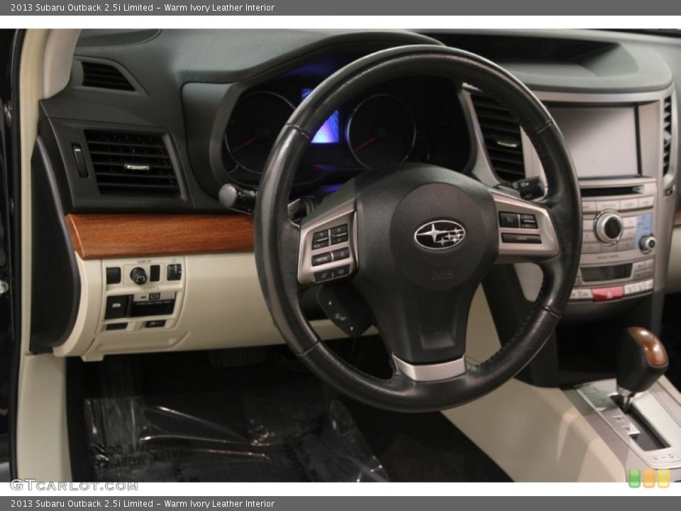 Warm Ivory Leather Interior Steering Wheel for the 2013 Subaru Outback 2.5i Limited #107036562
