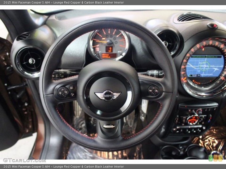 Lounge Red Copper & Carbon Black Leather Interior Steering Wheel for the 2015 Mini Paceman Cooper S All4 #107039055
