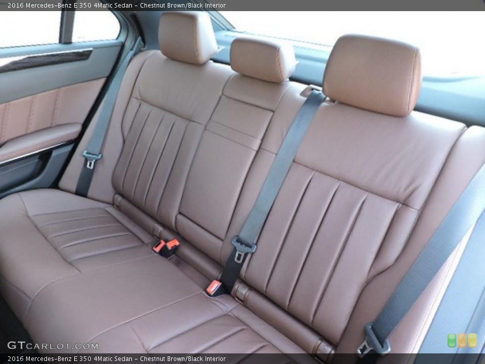 Chestnut Brown/Black Interior Rear Seat for the 2016 Mercedes-Benz E 350 4Matic Sedan #107044248