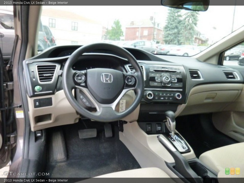 Beige Interior Dashboard for the 2013 Honda Civic LX Sedan #107044250