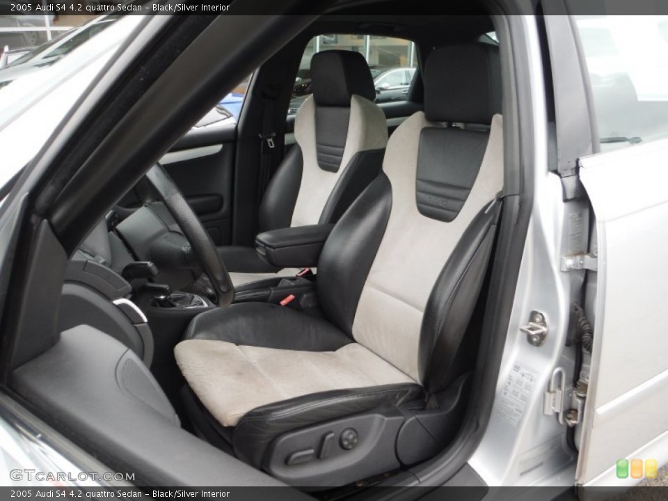 Black/Silver Interior Front Seat for the 2005 Audi S4 4.2 quattro Sedan #107048026