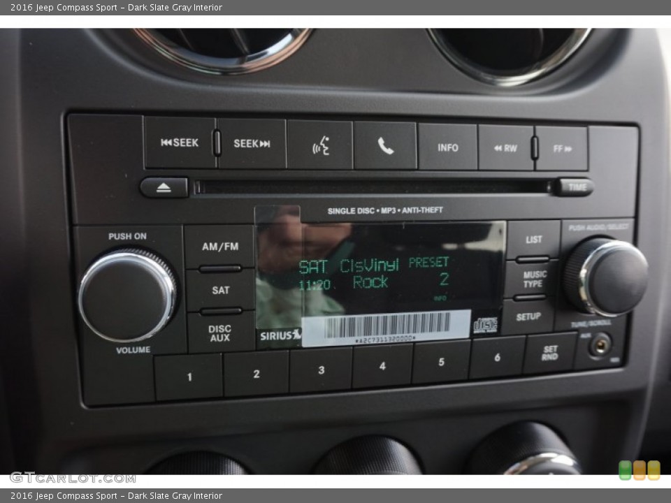 Dark Slate Gray Interior Controls for the 2016 Jeep Compass Sport #107053219
