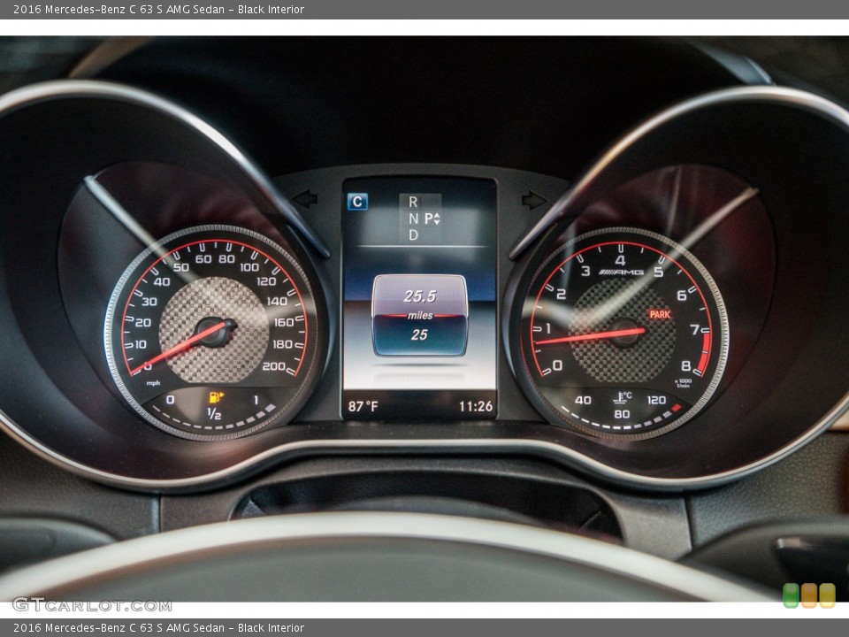 Black Interior Gauges for the 2016 Mercedes-Benz C 63 S AMG Sedan #107058580