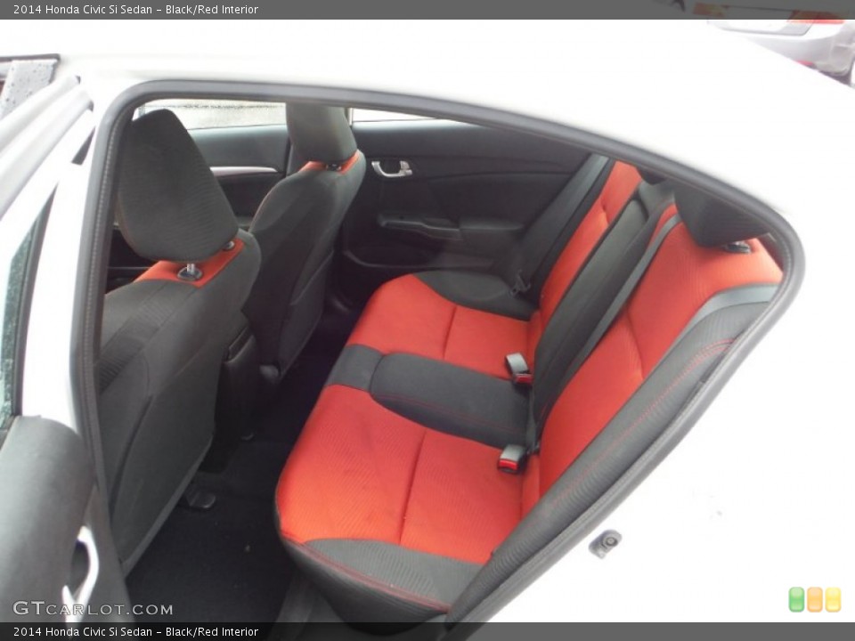 Black/Red Interior Rear Seat for the 2014 Honda Civic Si Sedan #107066731