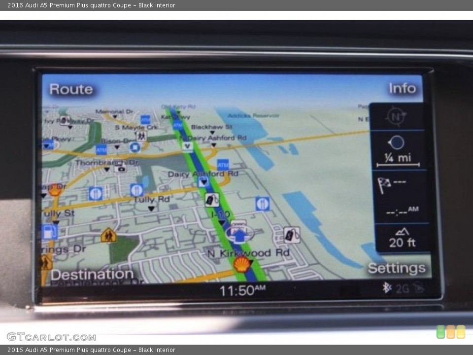 Black Interior Navigation for the 2016 Audi A5 Premium Plus quattro Coupe #107067502