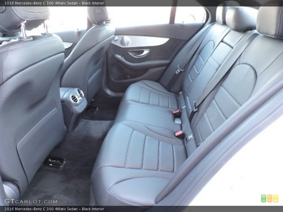 Black Interior Rear Seat for the 2016 Mercedes-Benz C 300 4Matic Sedan #107068306