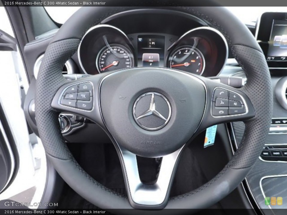 Black Interior Steering Wheel for the 2016 Mercedes-Benz C 300 4Matic Sedan #107068600