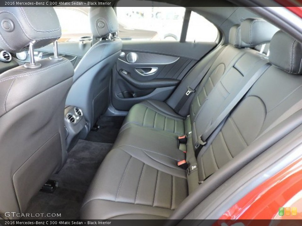 Black Interior Rear Seat for the 2016 Mercedes-Benz C 300 4Matic Sedan #107068996