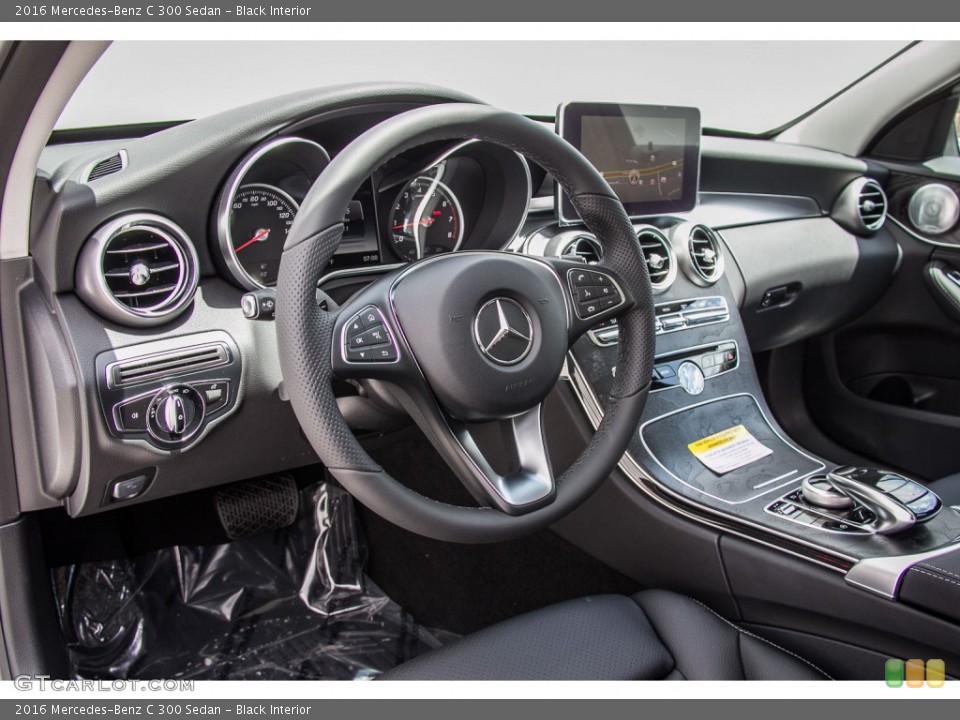 Black Interior Dashboard for the 2016 Mercedes-Benz C 300 Sedan #107071597
