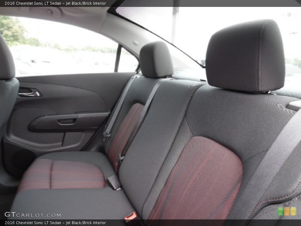 Jet Black/Brick Interior Rear Seat for the 2016 Chevrolet Sonic LT Sedan #107072686