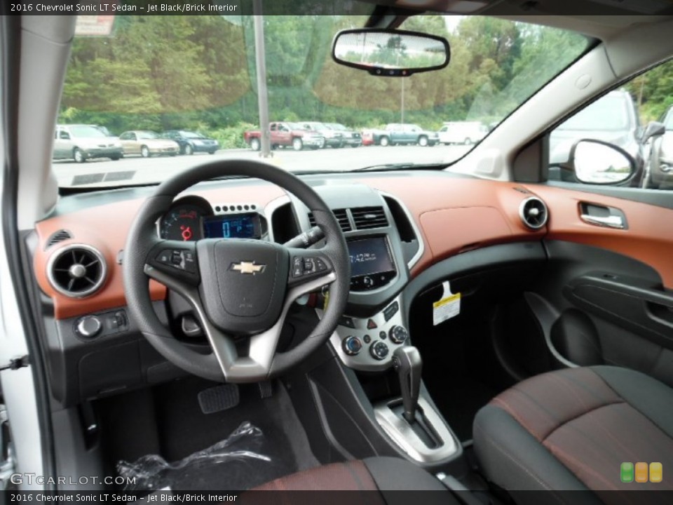 Jet Black/Brick Interior Prime Interior for the 2016 Chevrolet Sonic LT Sedan #107072705