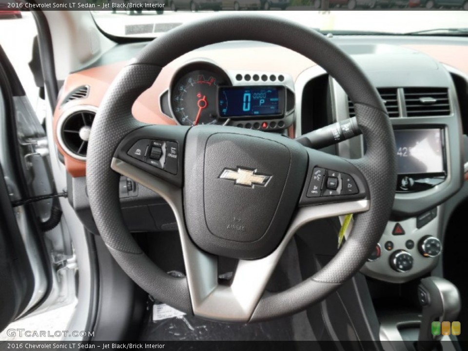 Jet Black/Brick Interior Steering Wheel for the 2016 Chevrolet Sonic LT Sedan #107072767