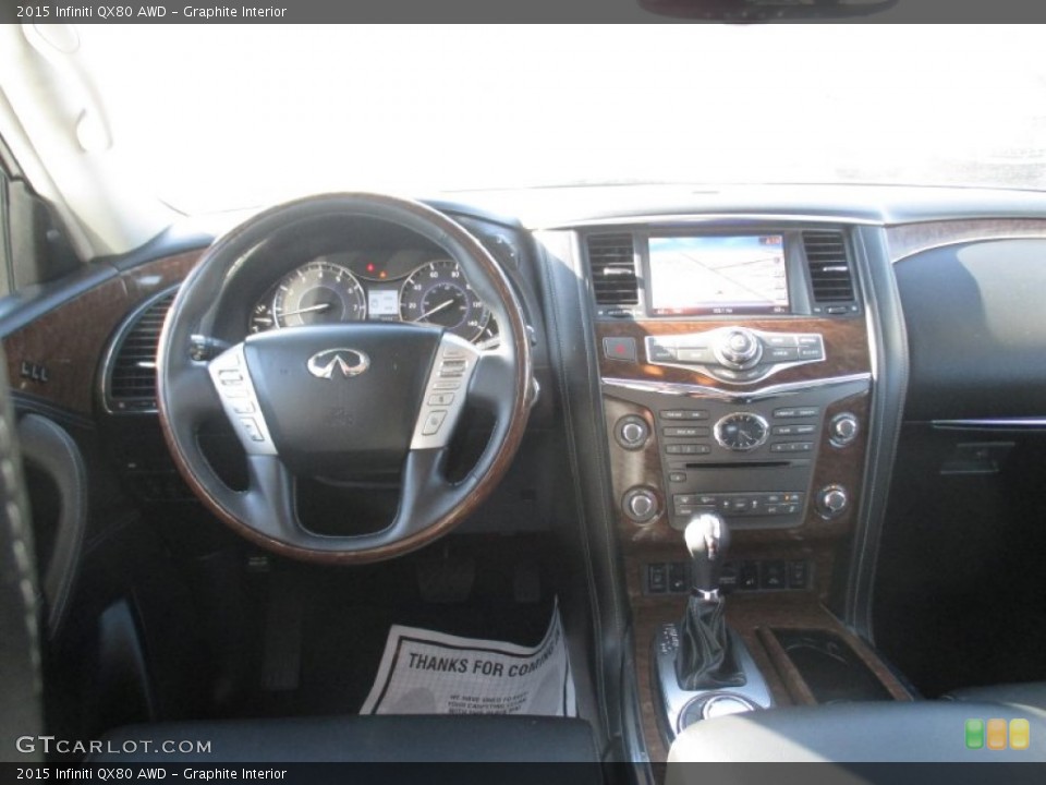 Graphite Interior Dashboard for the 2015 Infiniti QX80 AWD #107079006