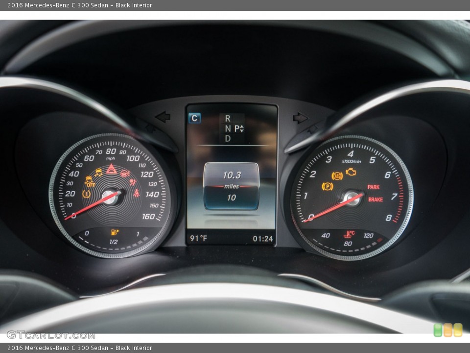 Black Interior Gauges for the 2016 Mercedes-Benz C 300 Sedan #107080281