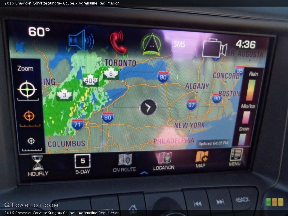 Adrenaline Red Interior Navigation for the 2016 Chevrolet Corvette Stingray Coupe #107087700