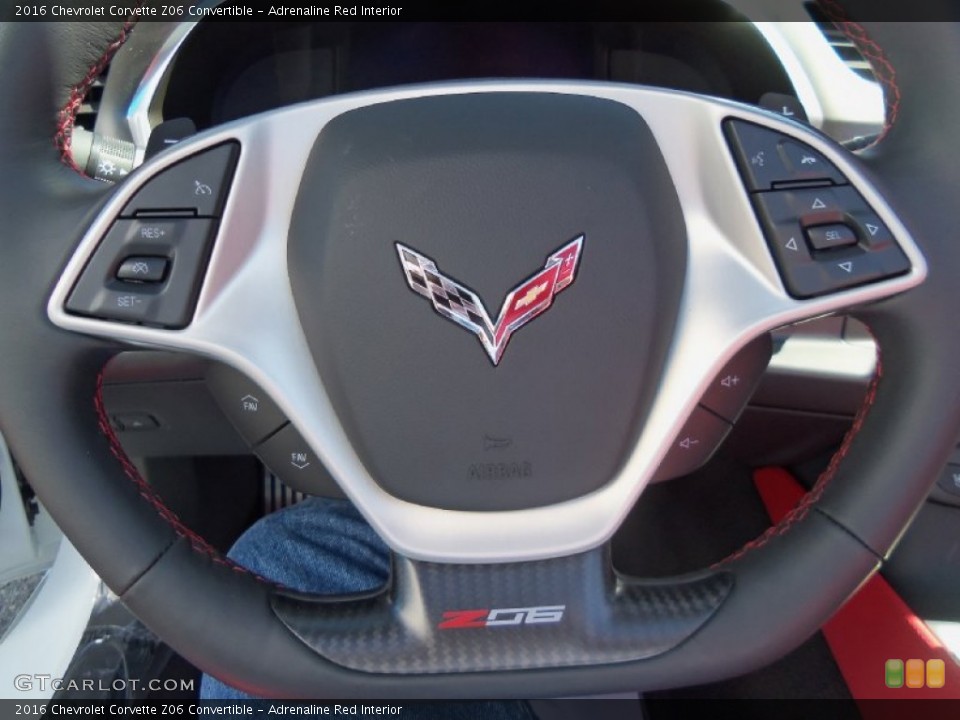 Adrenaline Red Interior Steering Wheel for the 2016 Chevrolet Corvette Z06 Convertible #107088520