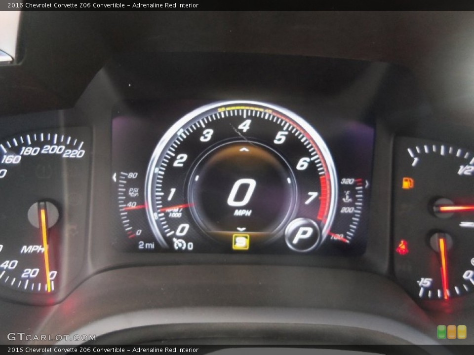Adrenaline Red Interior Gauges for the 2016 Chevrolet Corvette Z06 Convertible #107088543