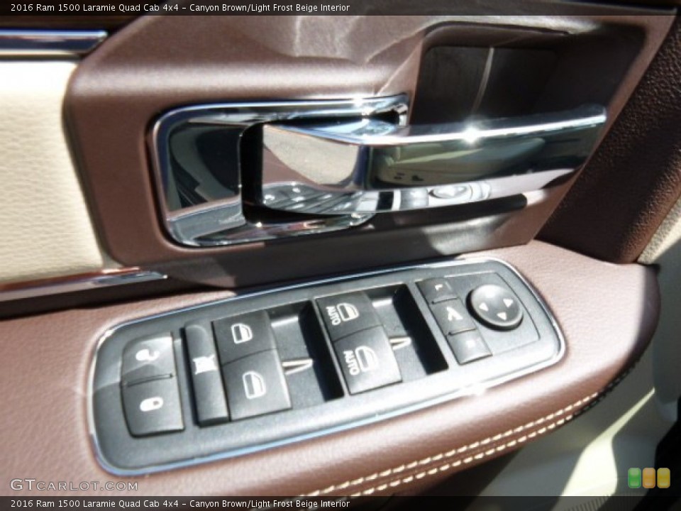 Canyon Brown/Light Frost Beige Interior Controls for the 2016 Ram 1500 Laramie Quad Cab 4x4 #107088561
