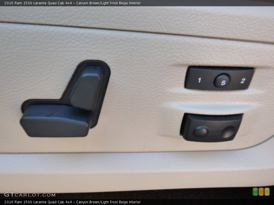 Canyon Brown/Light Frost Beige Interior Controls for the 2016 Ram 1500 Laramie Quad Cab 4x4 #107088577