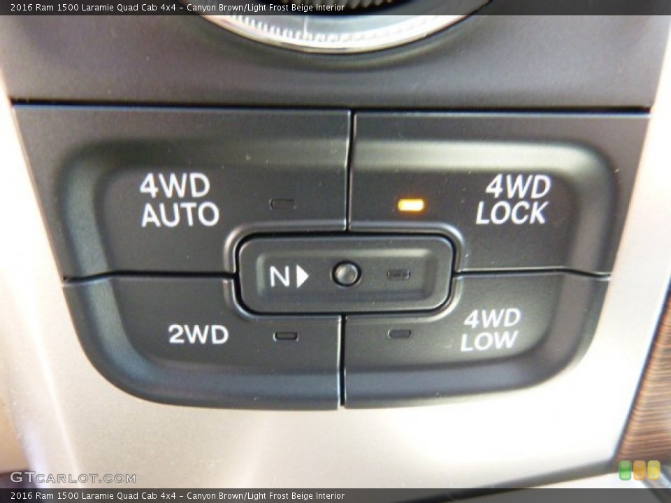 Canyon Brown/Light Frost Beige Interior Controls for the 2016 Ram 1500 Laramie Quad Cab 4x4 #107088658