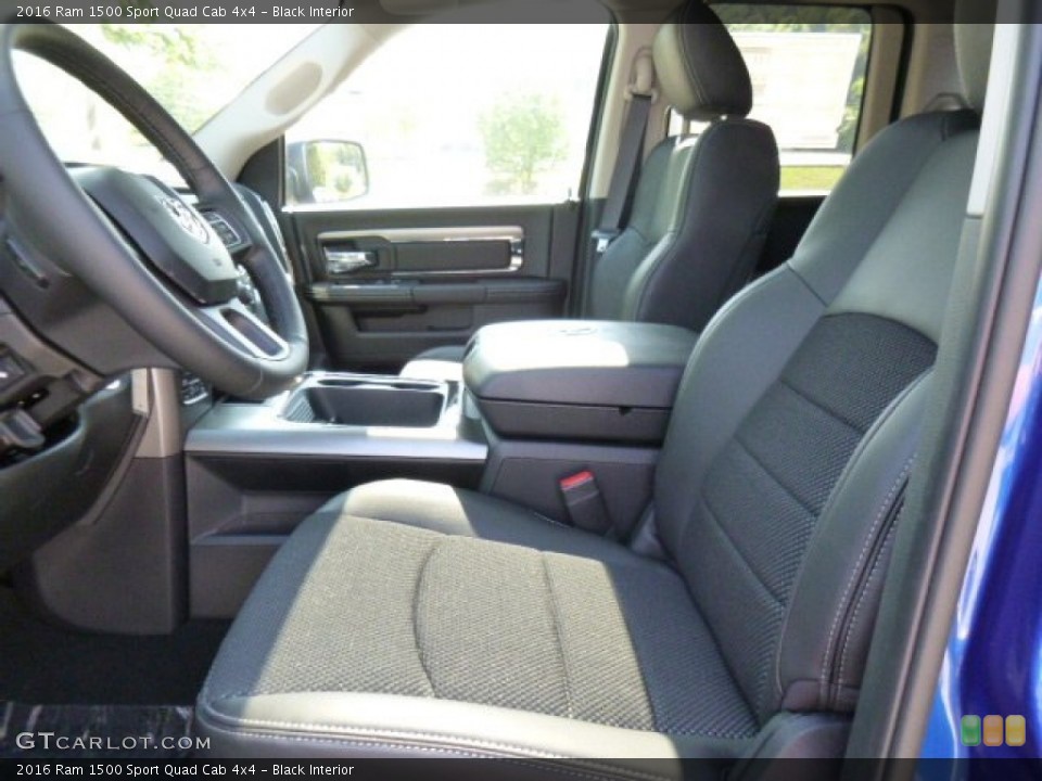 Black Interior Front Seat for the 2016 Ram 1500 Sport Quad Cab 4x4 #107089377