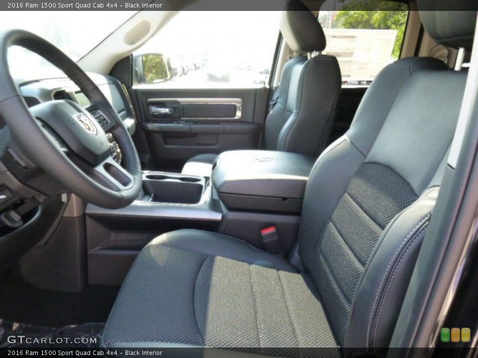 Black Interior Photo for the 2016 Ram 1500 Sport Quad Cab 4x4 #107090121