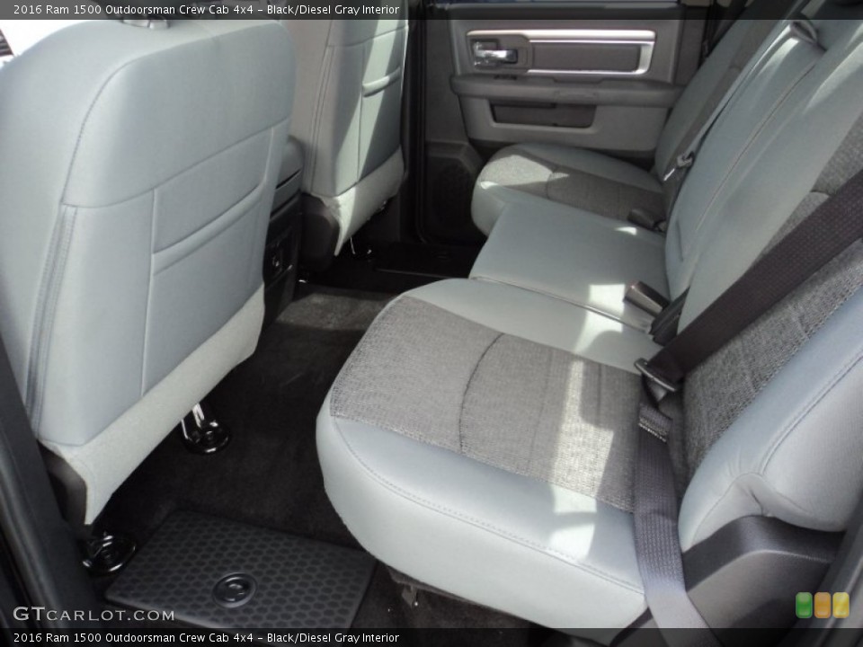 Black/Diesel Gray Interior Rear Seat for the 2016 Ram 1500 Outdoorsman Crew Cab 4x4 #107094666