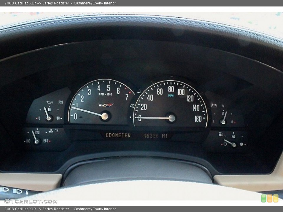 Cashmere/Ebony Interior Gauges for the 2008 Cadillac XLR -V Series Roadster #107100903