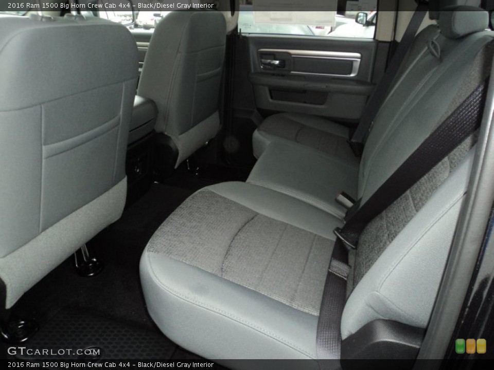 Black/Diesel Gray Interior Rear Seat for the 2016 Ram 1500 Big Horn Crew Cab 4x4 #107107563