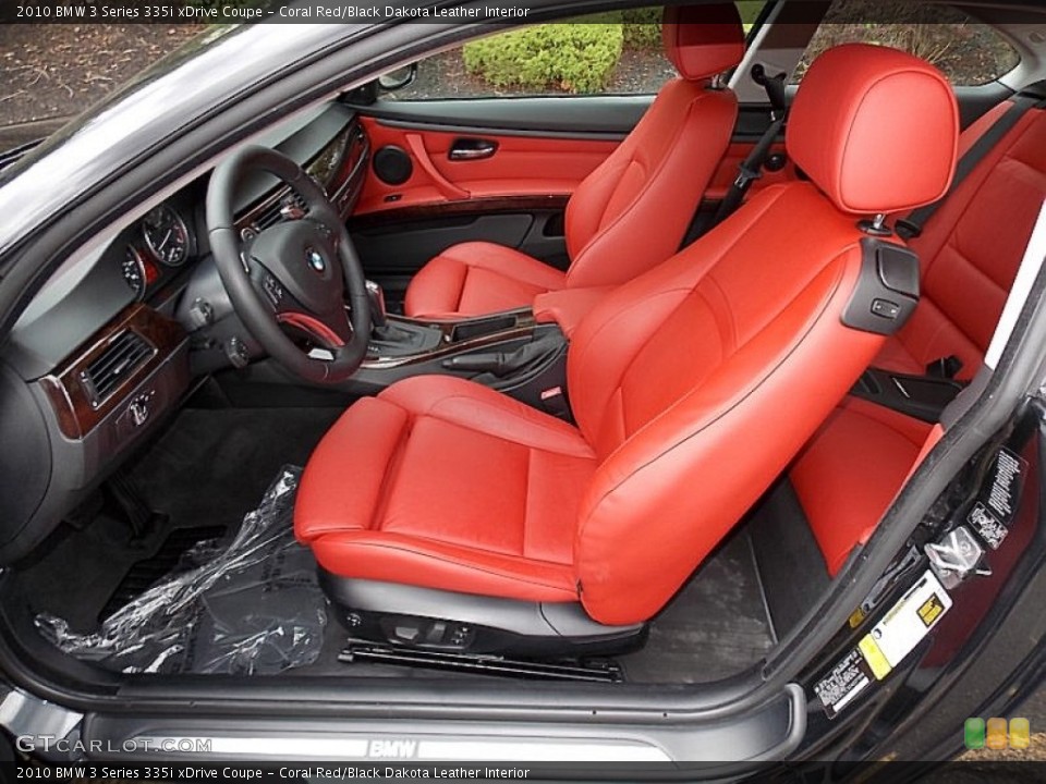 Coral Red/Black Dakota Leather Interior Photo for the 2010 BMW 3 Series 335i xDrive Coupe #107112557