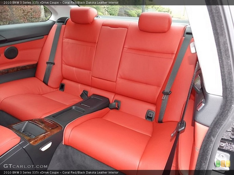Coral Red/Black Dakota Leather Interior Rear Seat for the 2010 BMW 3 Series 335i xDrive Coupe #107112602