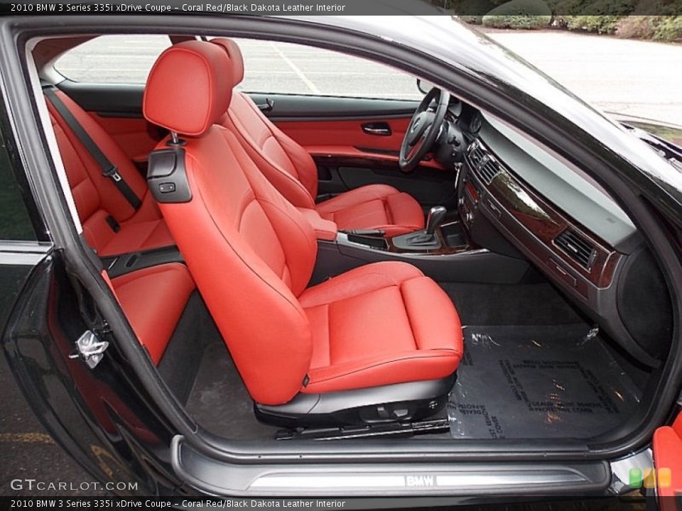 Coral Red/Black Dakota Leather Interior Front Seat for the 2010 BMW 3 Series 335i xDrive Coupe #107112662