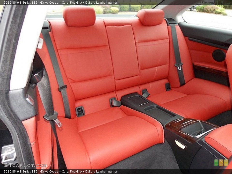 Coral Red/Black Dakota Leather Interior Rear Seat for the 2010 BMW 3 Series 335i xDrive Coupe #107112677
