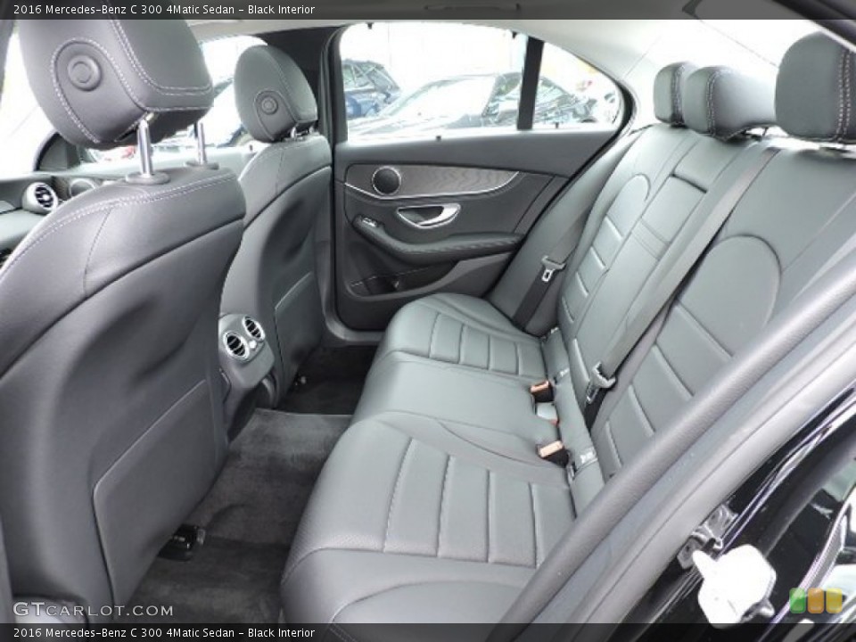 Black Interior Rear Seat for the 2016 Mercedes-Benz C 300 4Matic Sedan #107131067