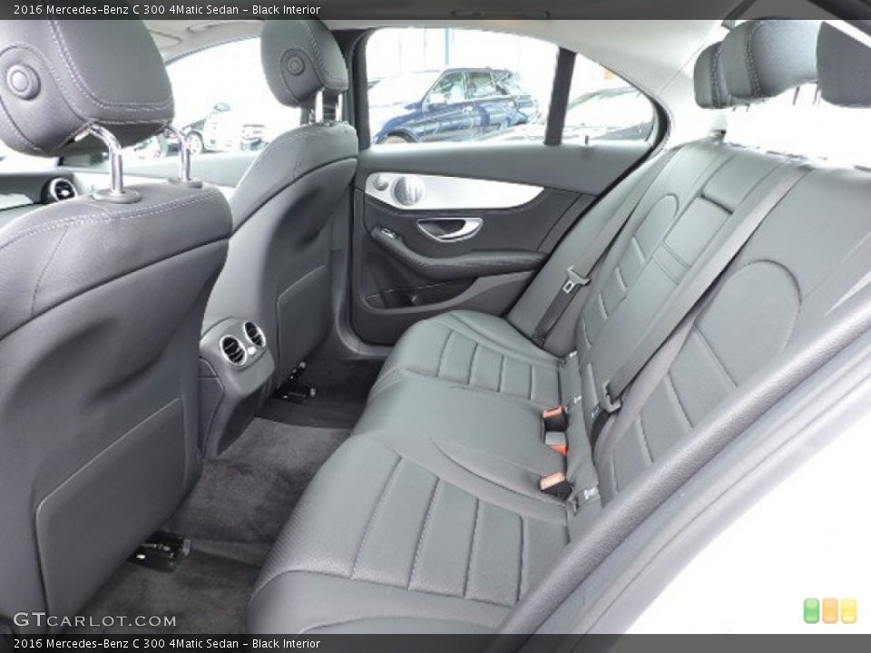 Black Interior Rear Seat for the 2016 Mercedes-Benz C 300 4Matic Sedan #107131451