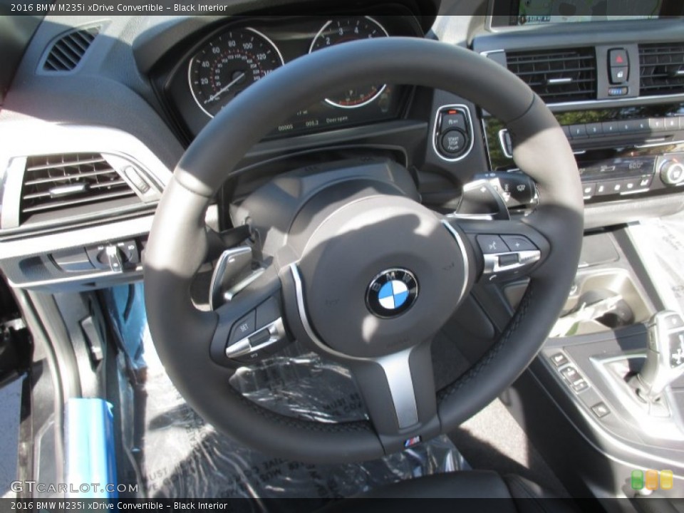 Black Interior Steering Wheel for the 2016 BMW M235i xDrive Convertible #107157494