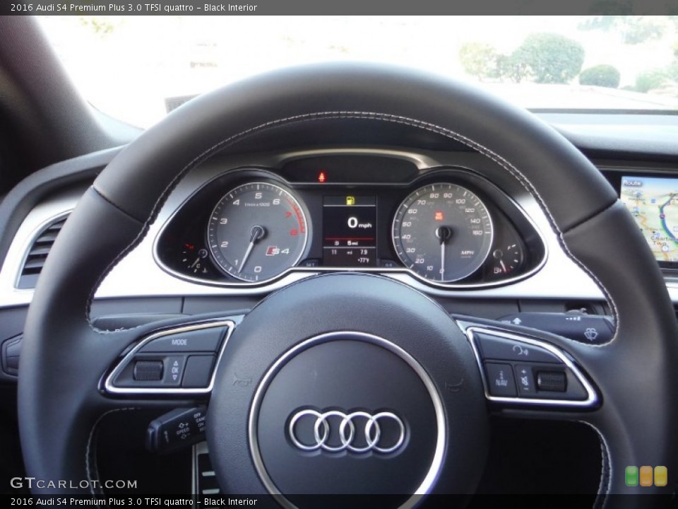 Black Interior Steering Wheel for the 2016 Audi S4 Premium Plus 3.0 TFSI quattro #107159788