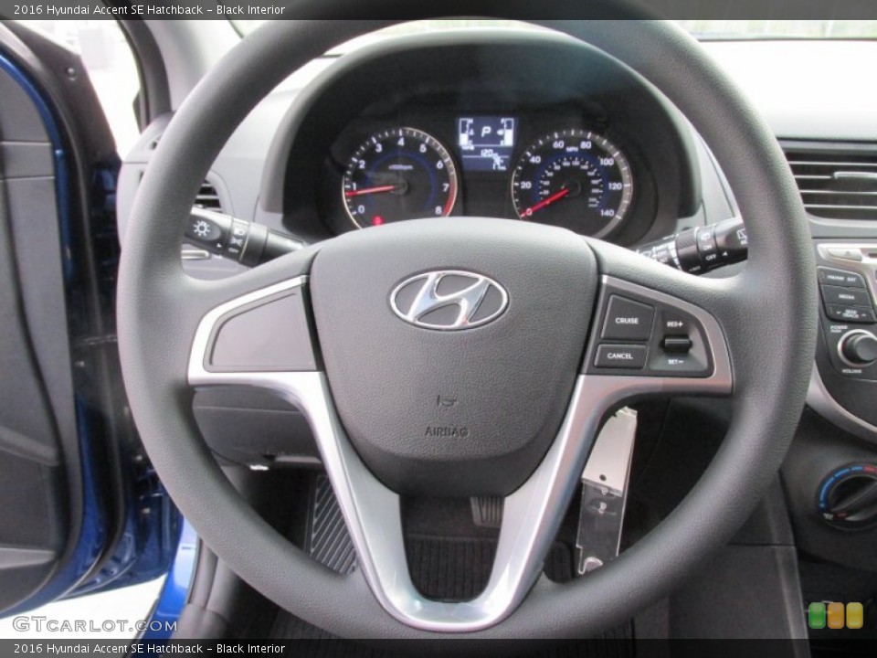 Black Interior Steering Wheel for the 2016 Hyundai Accent SE Hatchback #107160002