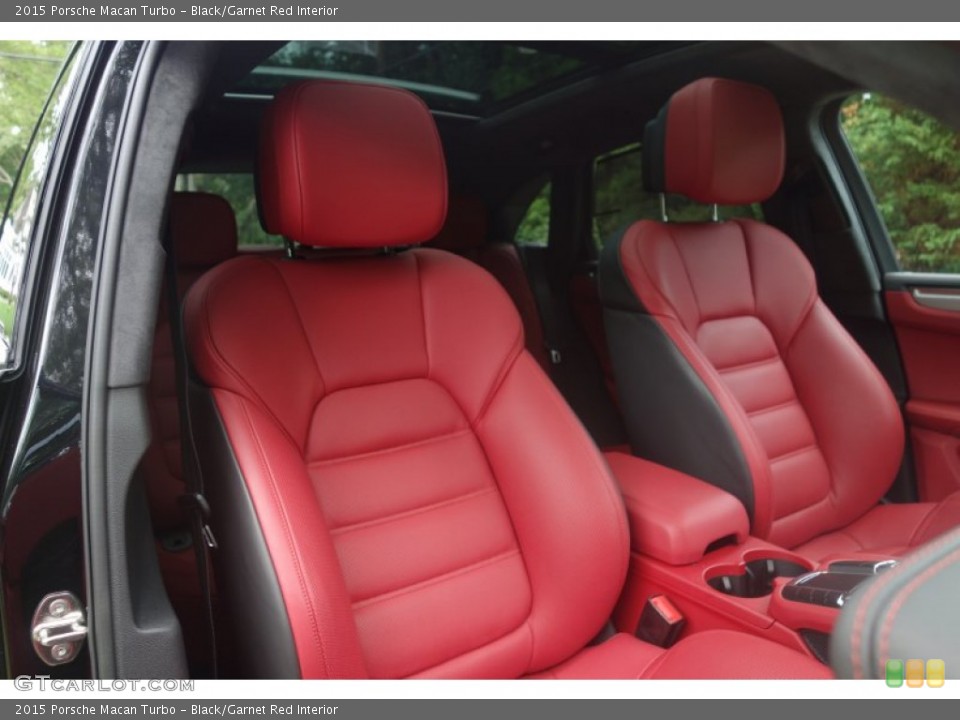 Black/Garnet Red Interior Front Seat for the 2015 Porsche Macan Turbo #107161445