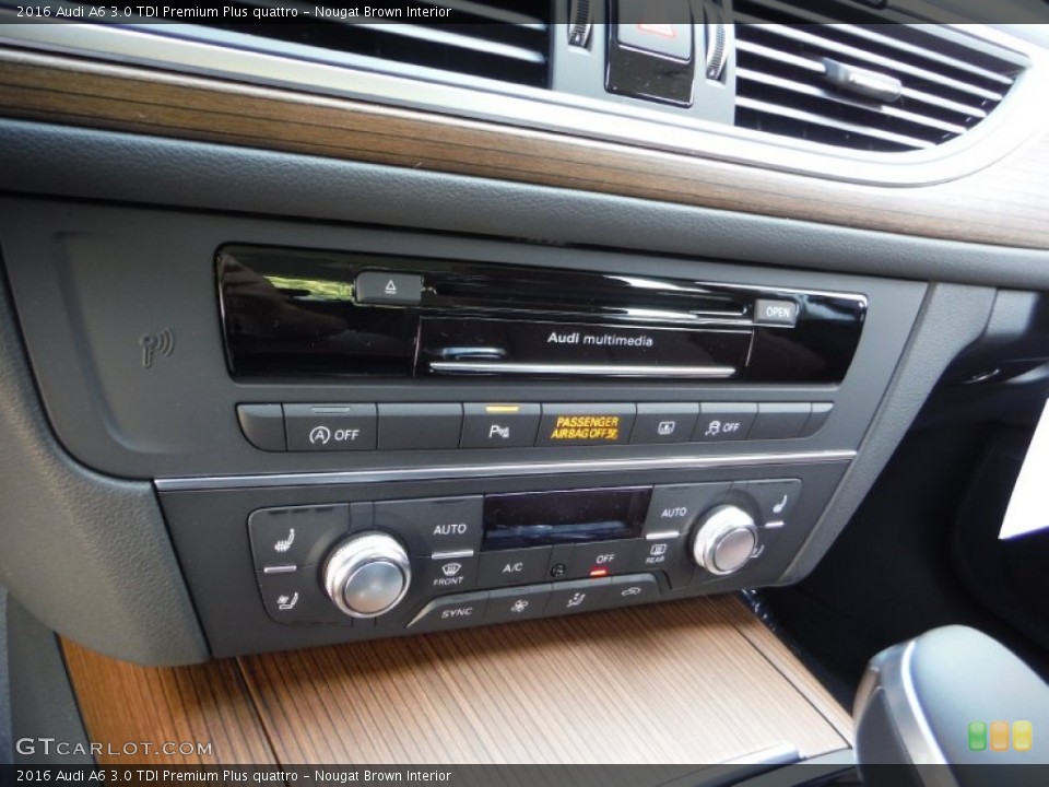 Nougat Brown Interior Controls for the 2016 Audi A6 3.0 TDI Premium Plus quattro #107162426