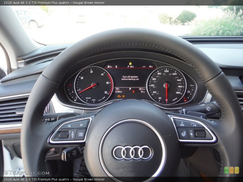 Nougat Brown Interior Steering Wheel for the 2016 Audi A6 3.0 TDI Premium Plus quattro #107162507