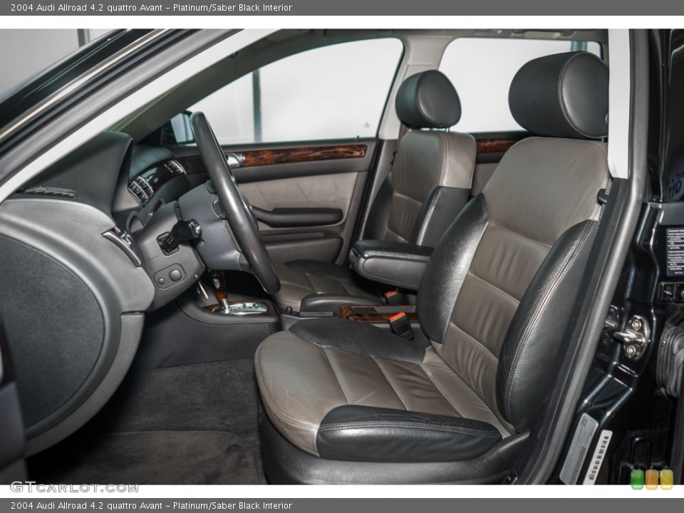 Platinum/Saber Black Interior Front Seat for the 2004 Audi Allroad 4.2 quattro Avant #107168630