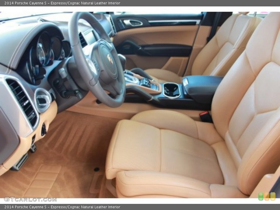 Espresso/Cognac Natural Leather Interior Front Seat for the 2014 Porsche Cayenne S #107174300