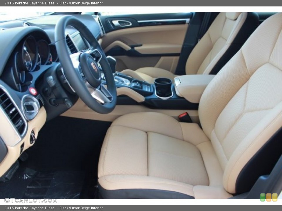 Black/Luxor Beige Interior Front Seat for the 2016 Porsche Cayenne Diesel #107178614