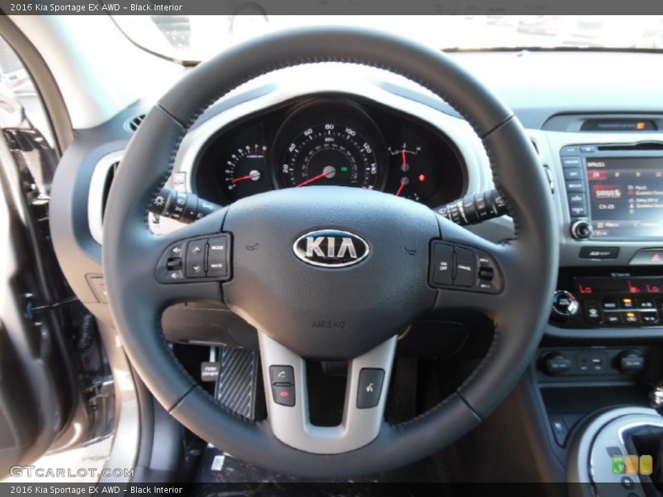 Black Interior Steering Wheel for the 2016 Kia Sportage EX AWD #107181065