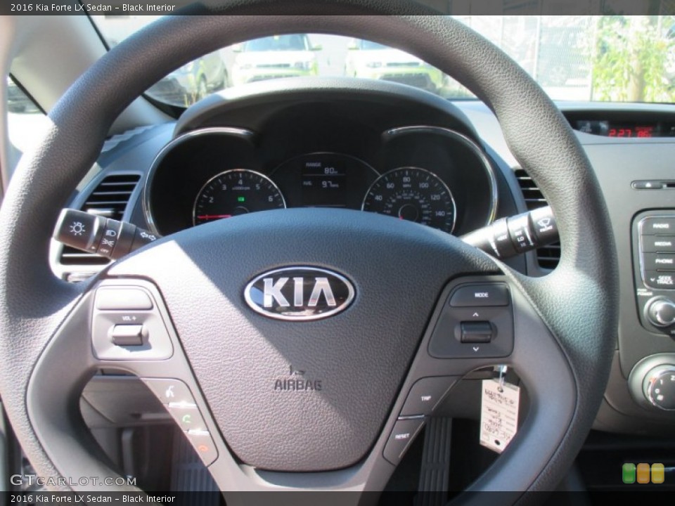 Black Interior Steering Wheel for the 2016 Kia Forte LX Sedan #107206517