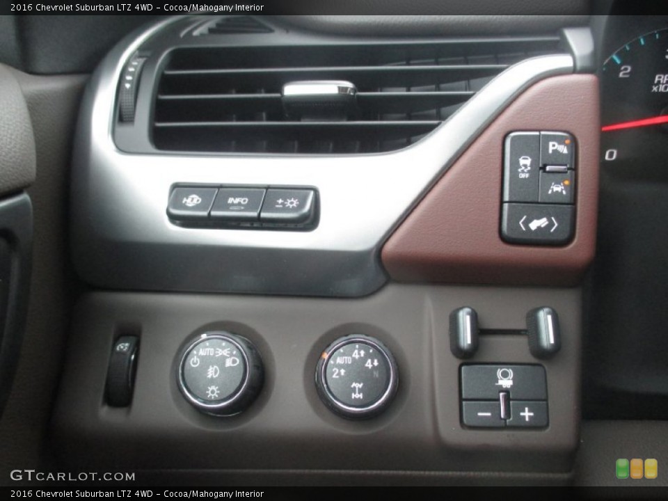 Cocoa/Mahogany Interior Controls for the 2016 Chevrolet Suburban LTZ 4WD #107219153